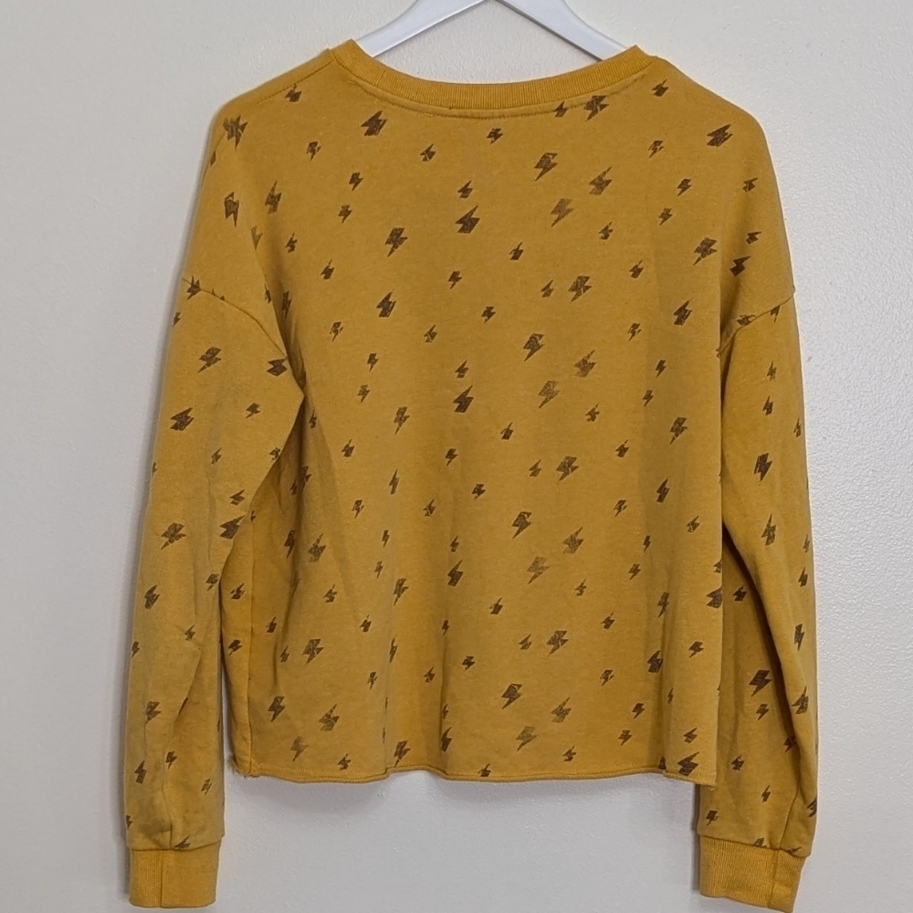 Junk Food Sweatshirt Lightning Bolt Yellow Crewneck Medium - Picture 9 of 9
